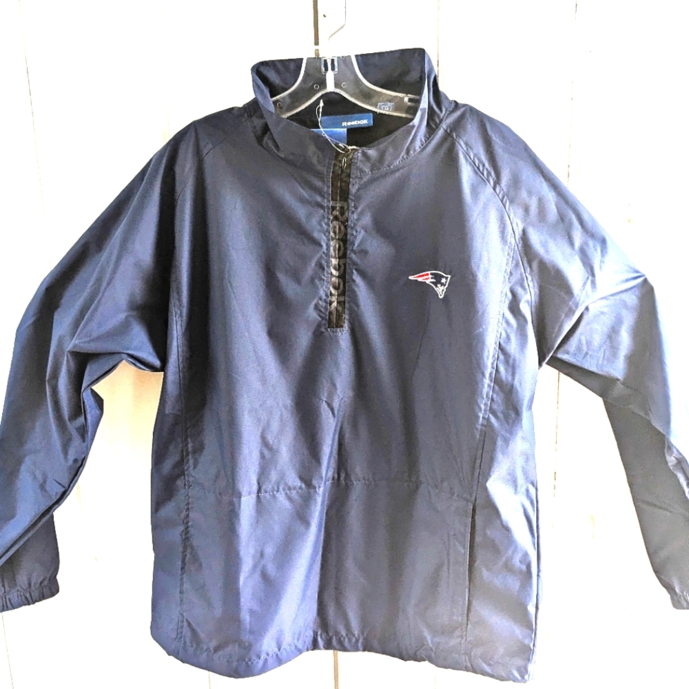 🏈New England Patriots Navy 1/4 Zip Pullover Jacket NWT sz M